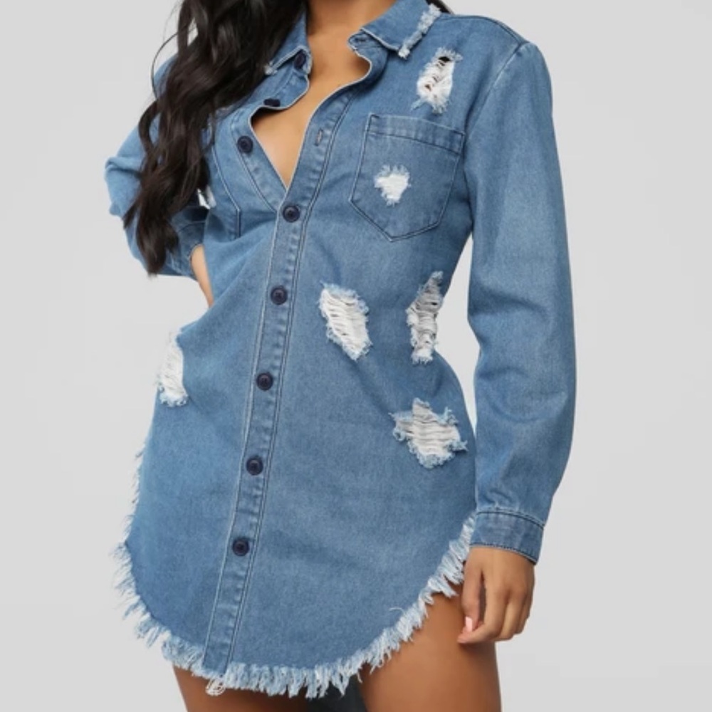 Fashion Nova- Vermana Tunic - Denim